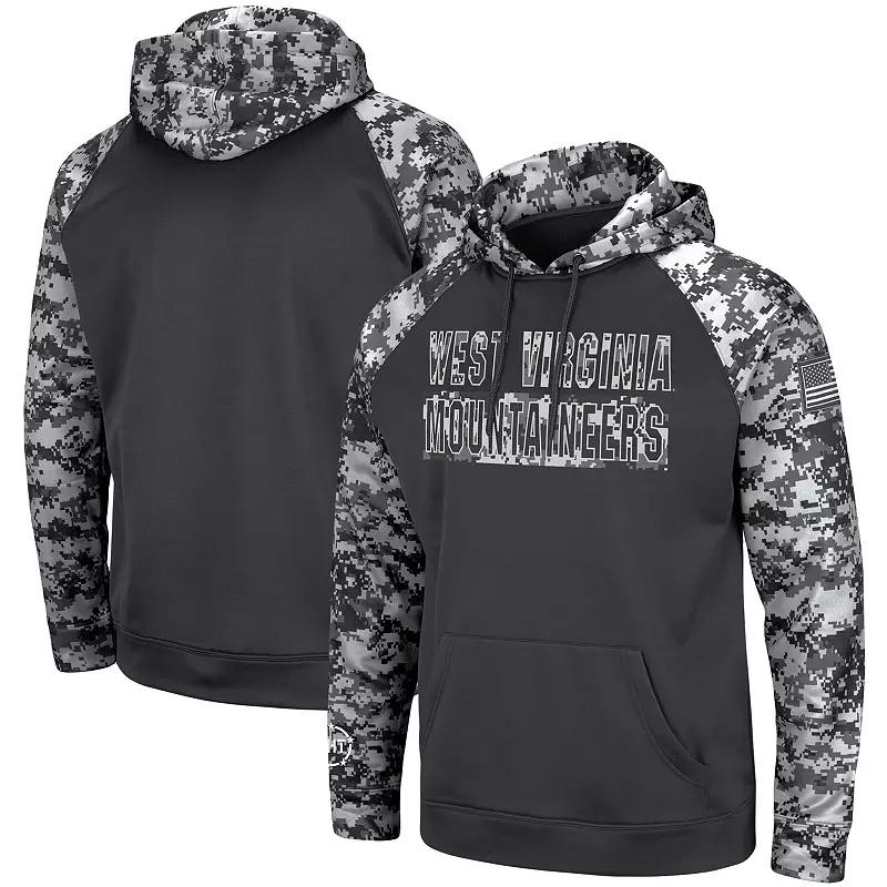 Men's Colosseum Charcoal West Virginia Mountaineers OHT Military Appreciation Digital Camo Pullover Hoodie, Size: Large Product Image