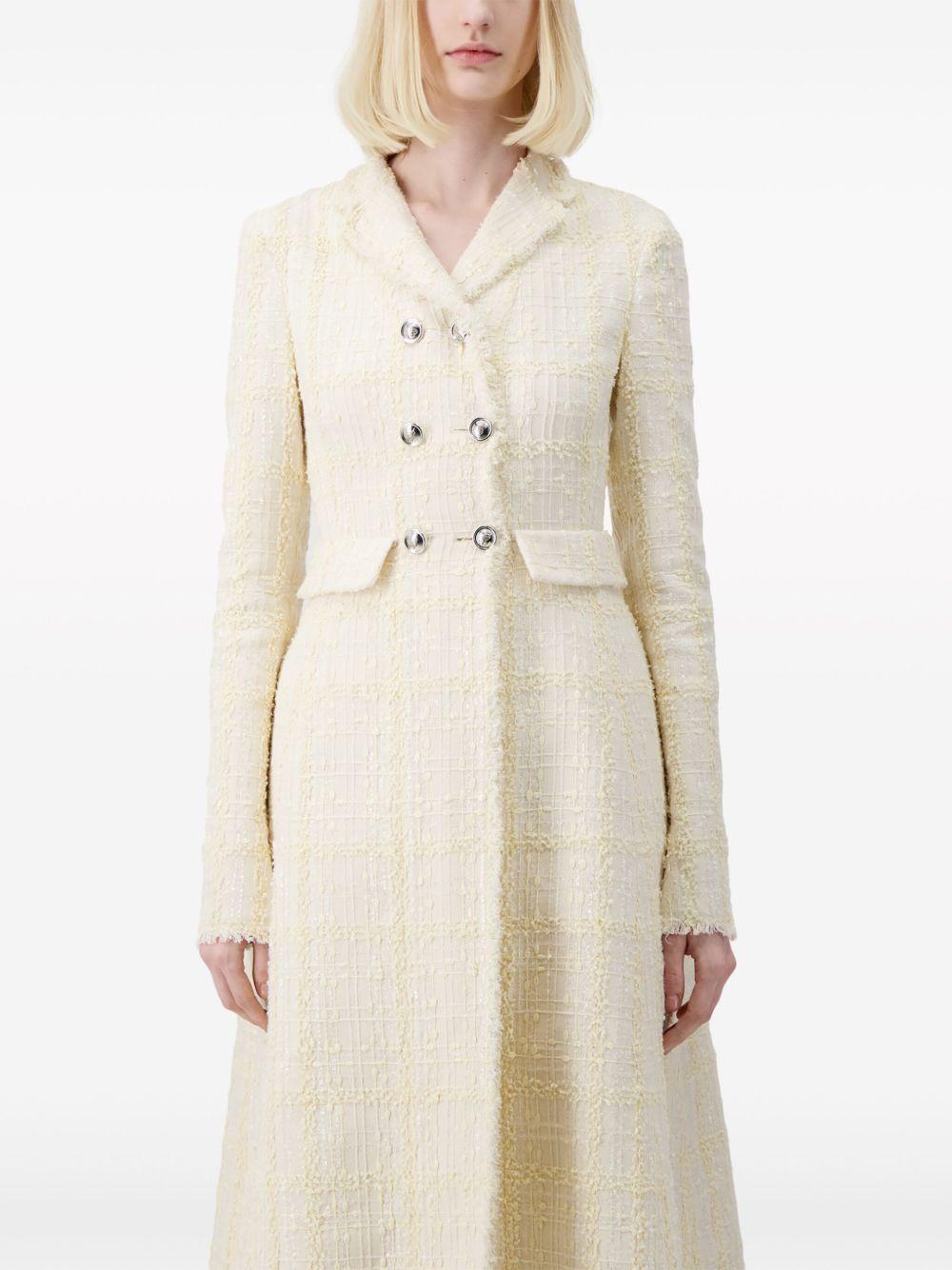 checked silk-tweed coat Product Image
