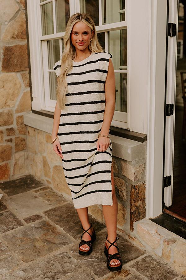 Sunset Sail Knit Midi Dress in Cream Product Image