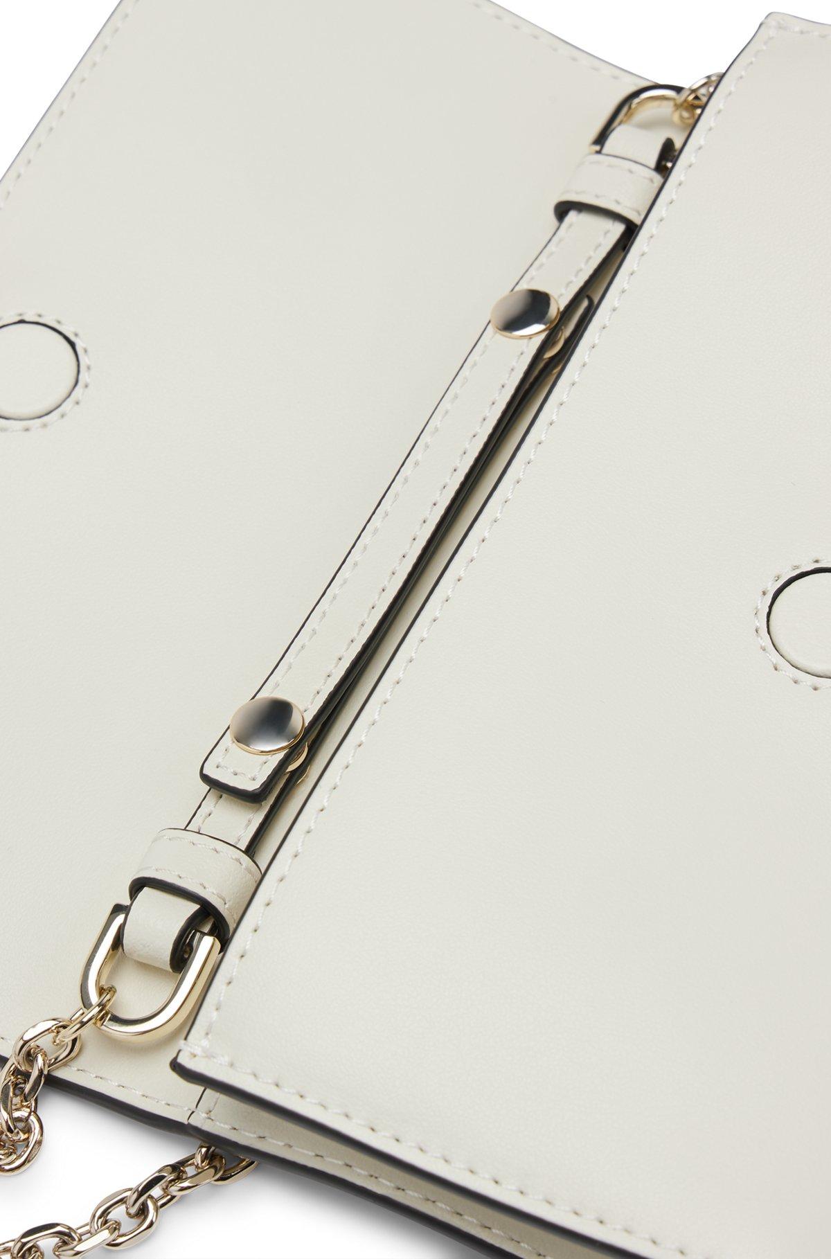 BOSS - Leather clutch bag with branded hardware - White Product Image