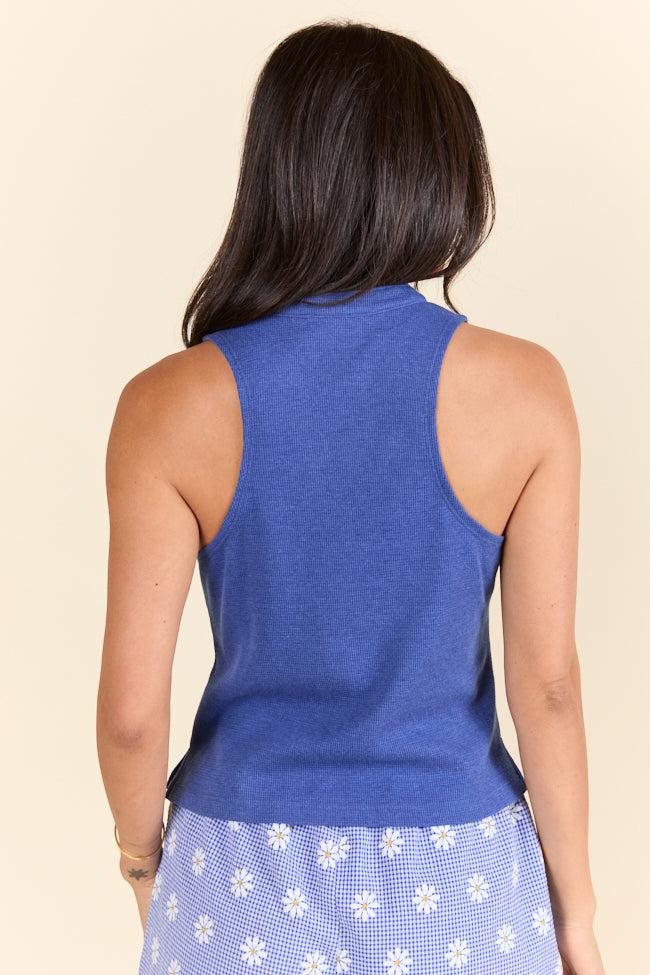 Just Breathe Navy Waffle Knit Lounge Tank FINAL SALE Product Image