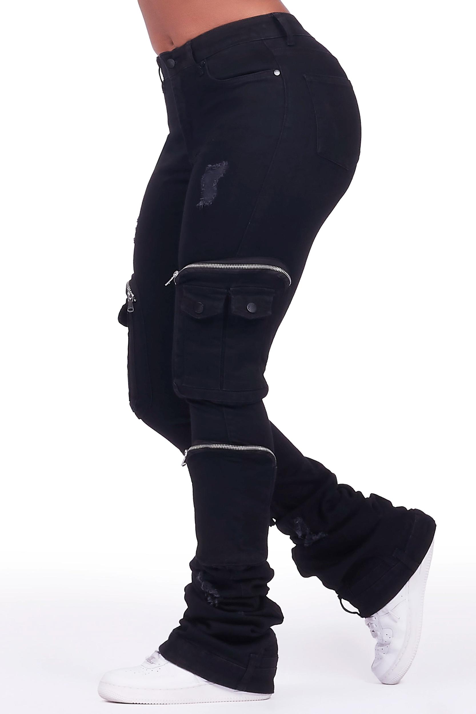 Alisson Black Cargo Super Stacked Jean Female Product Image
