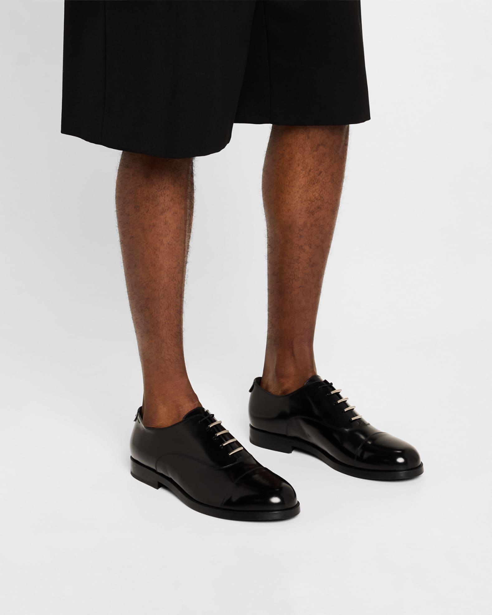 Men's Alastar Fabric-Trim Leather Derby Shoes Product Image