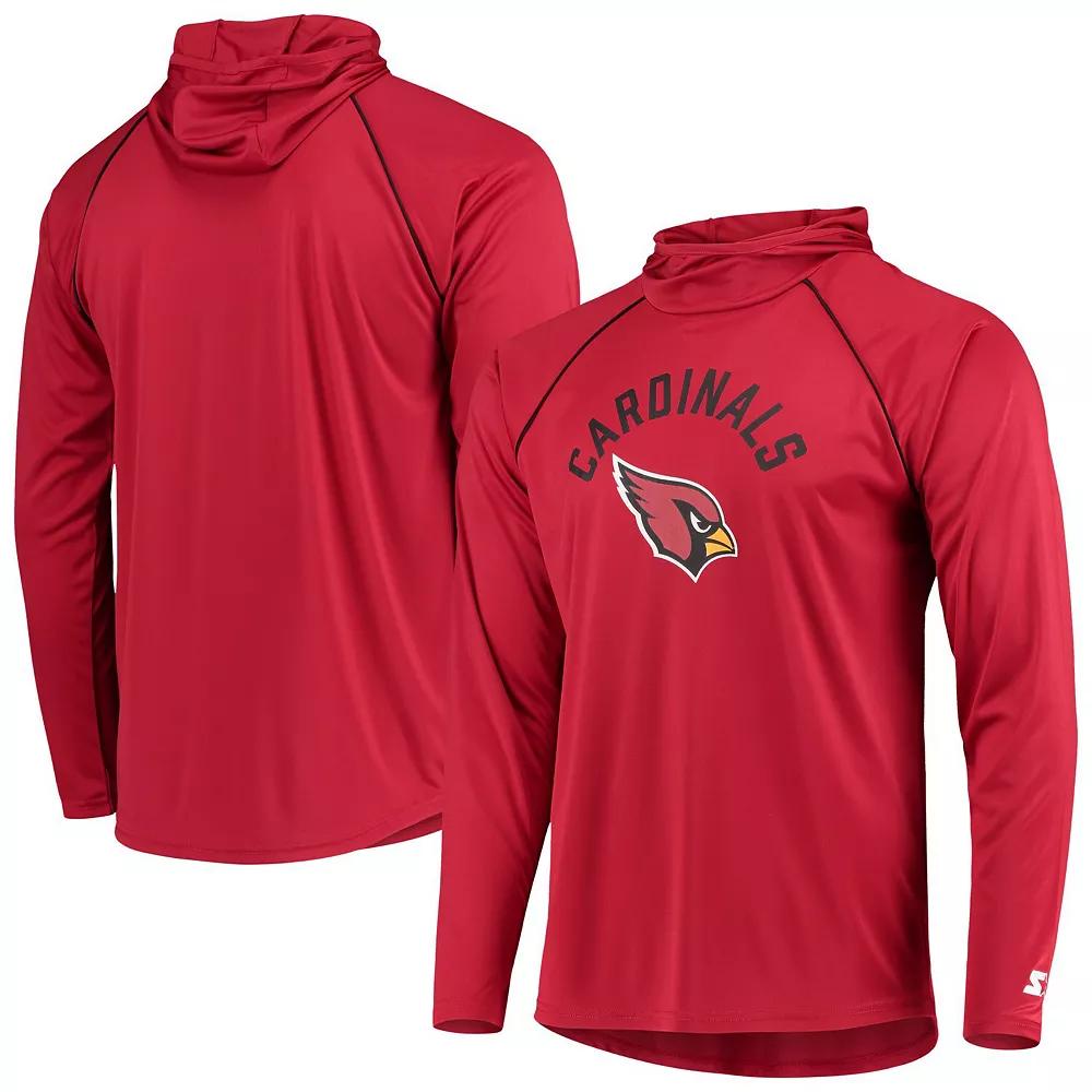 Men's Starter Cardinal Arizona Cardinals Raglan Long Sleeve Hoodie T-Shirt,  Product Image