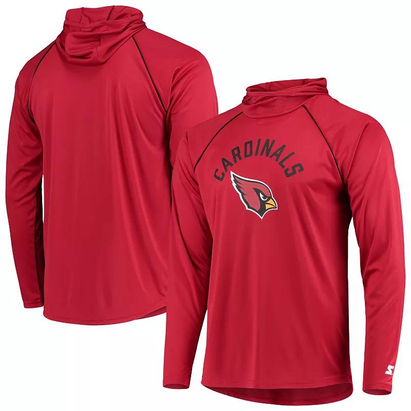 Men's Starter Cardinal Arizona Cardinals Raglan Long Sleeve Hoodie T-Shirt,  Product Image