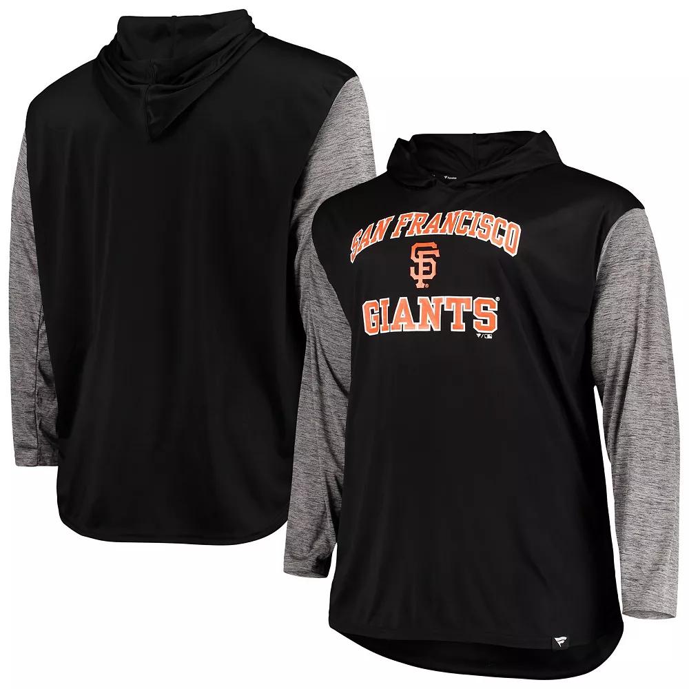 Men's Black/Heathered Black San Francisco Giants Big & Tall Wordmark Club Pullover Hoodie, Size: 4XB Product Image