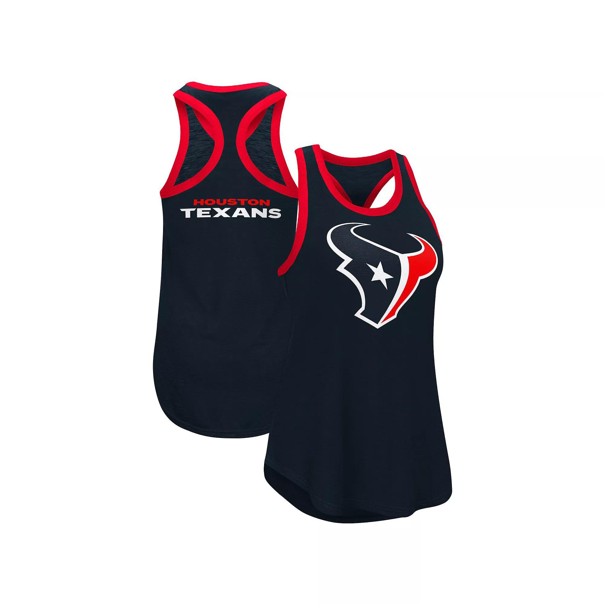 Women's G-III 4Her by Carl Banks Navy Houston Texans Tater Racerback Tank Top,  Product Image