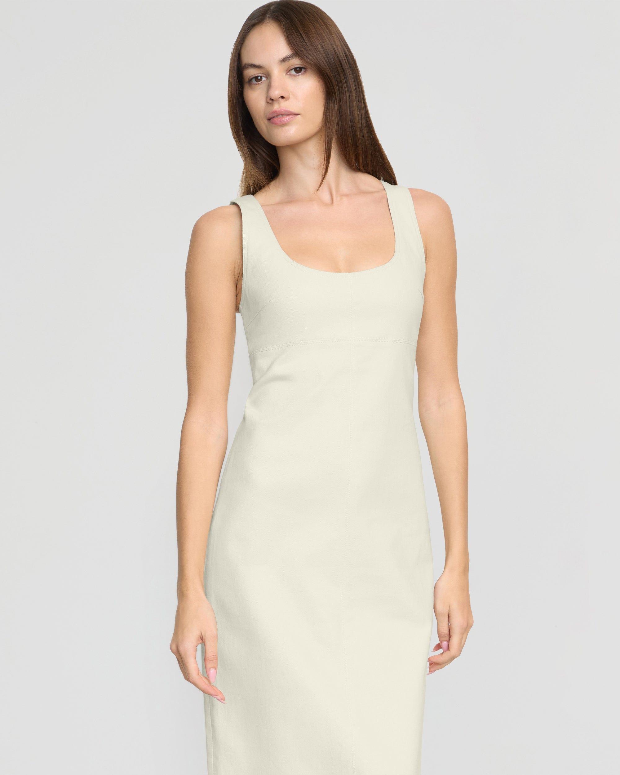 Mona Cotton Twill Scoop-Neck Dress Product Image