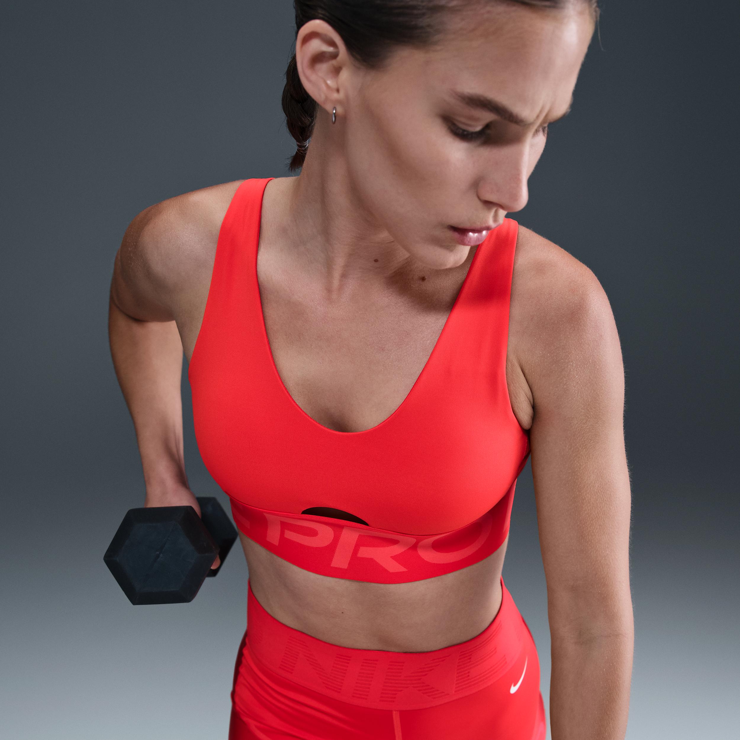 Womens Nike Pro Indy Plunge Medium-Support Padded Sports Bra | HF7324-696 Product Image