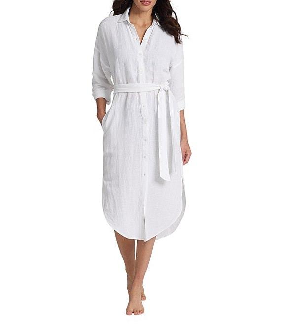 Tommy Bahama St. Lucia Collared Button Front Swim Cover-Up Shirt Dress Product Image