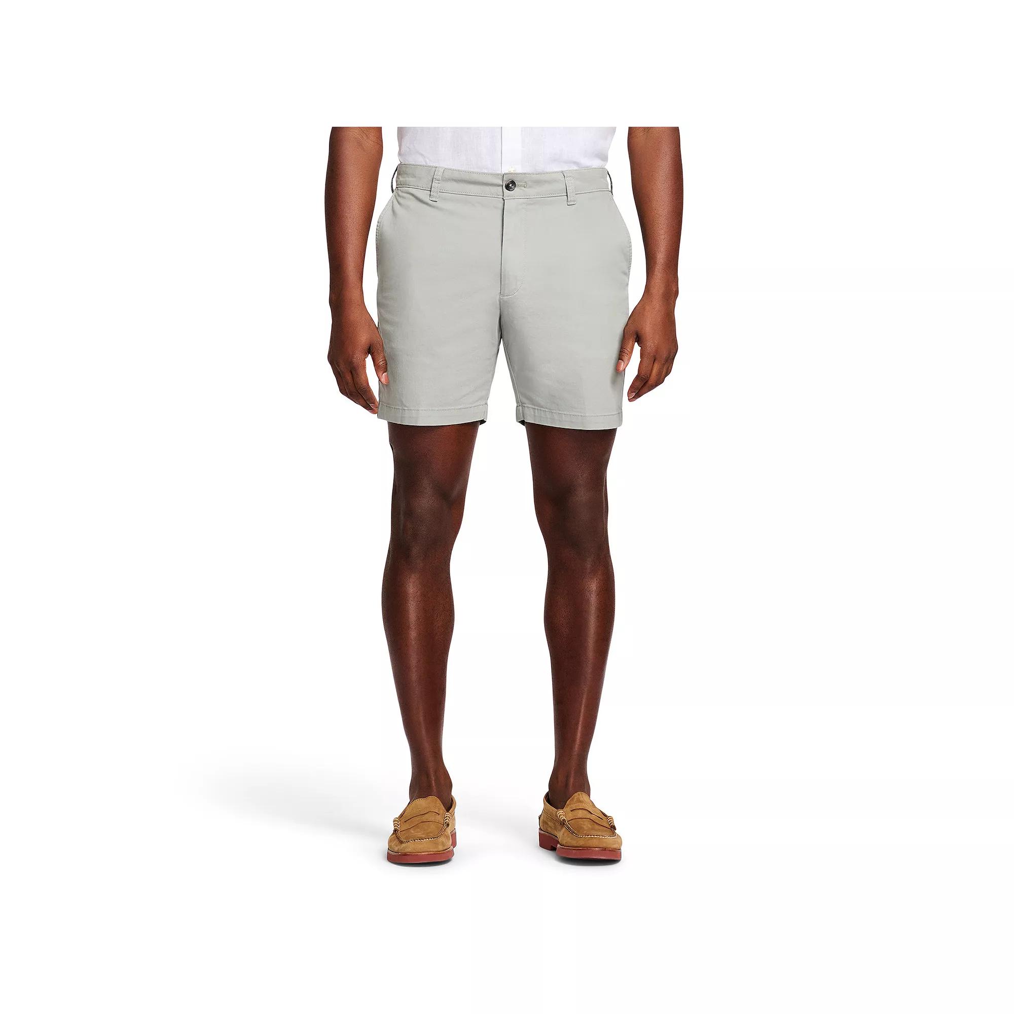 Men's IZOD 7-in. Saltwater Flat Front Chino Shorts, Size: 38, Cinderblock Product Image