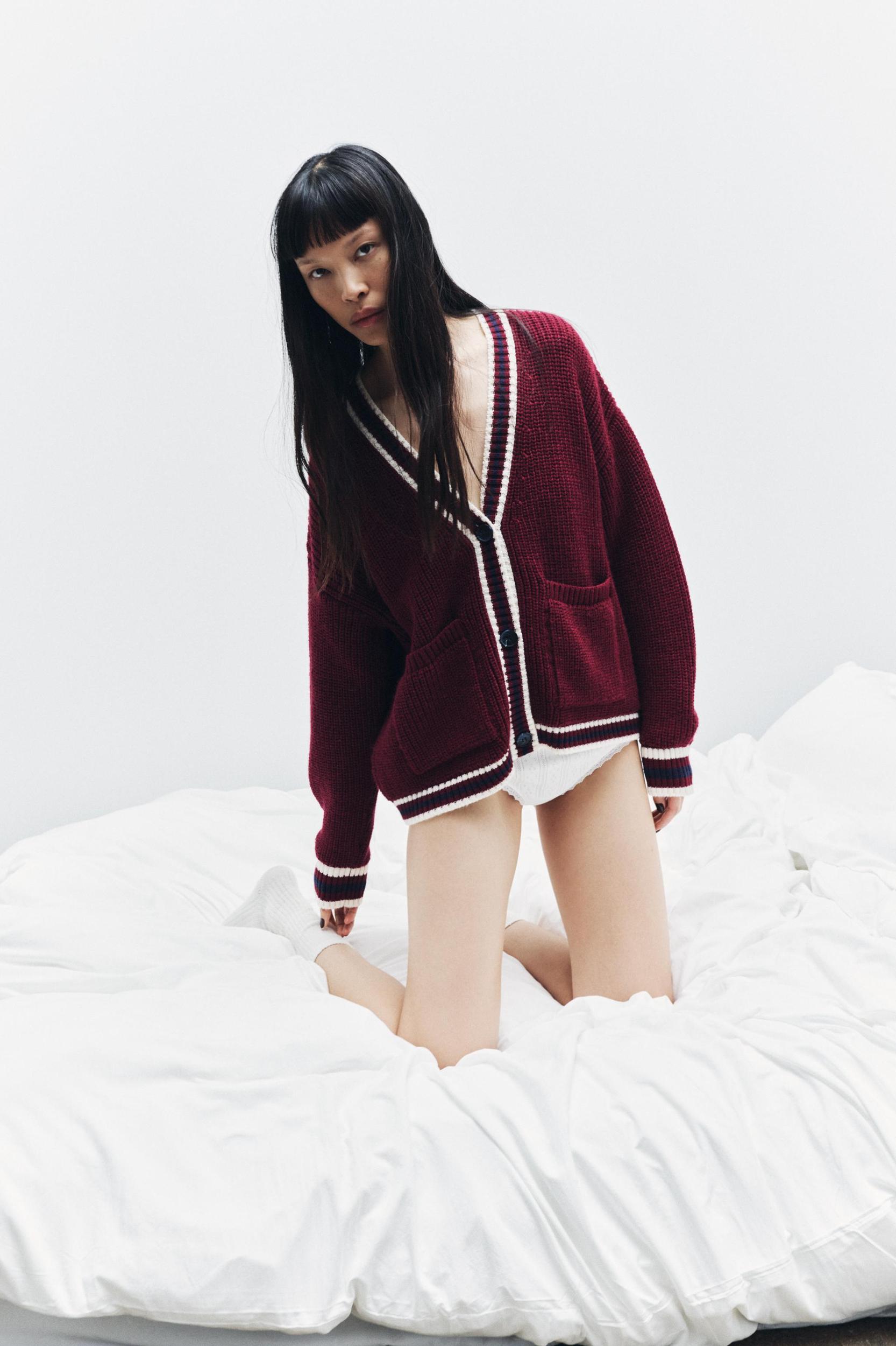 KNIT JACKET WITH PIPING Product Image