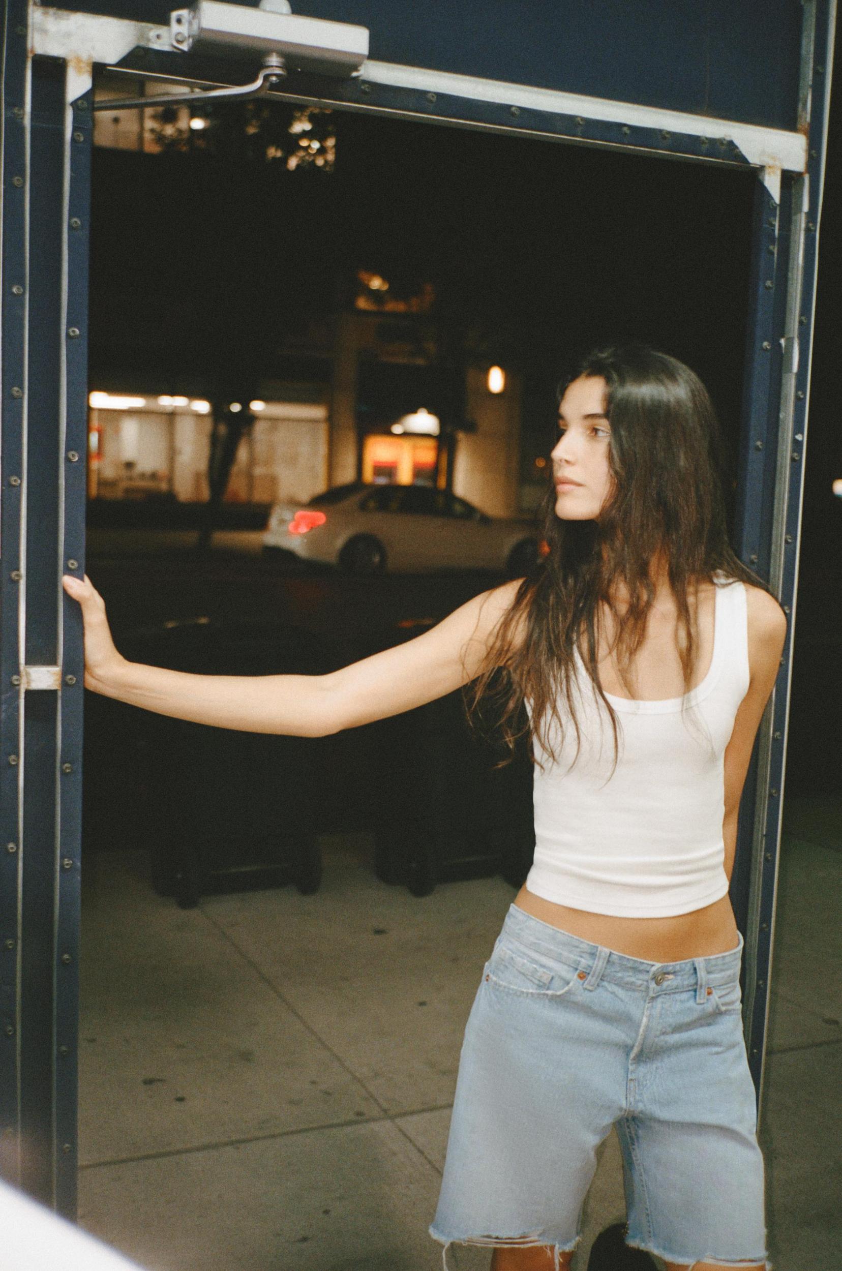 MID-RISE RIPPED TRF DENIM SHORTS Product Image