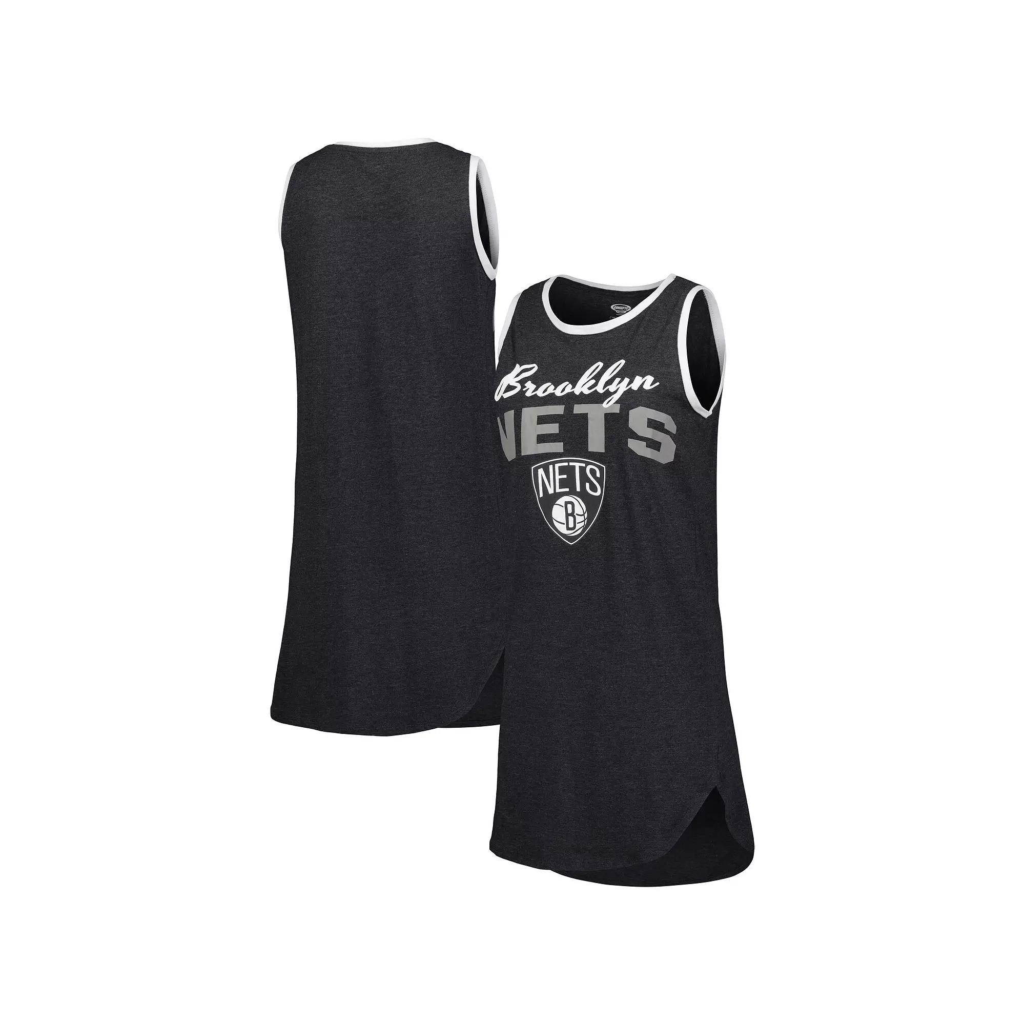 Women's Concepts Sport Black Brooklyn Nets Sleeveless Nightshirt, Size: Small Product Image