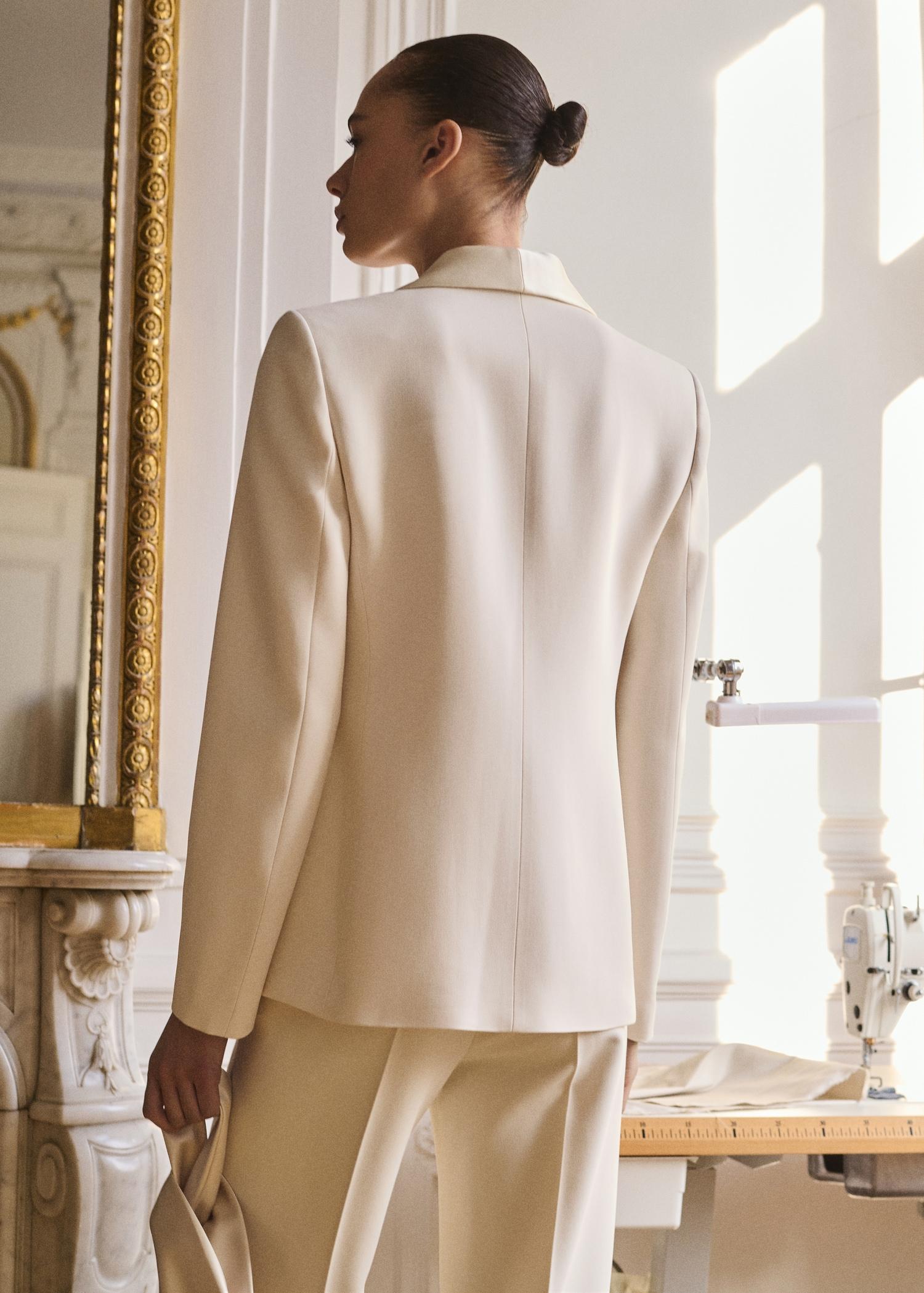 Suit jacket with satin lapels - Women | MANGO USA Product Image