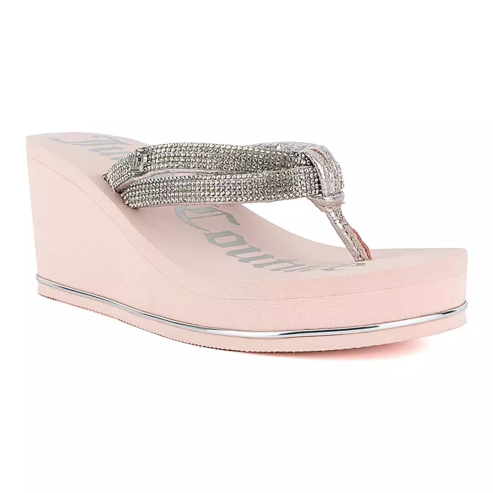 Juicy Couture Unwind Women's Rhinestone Wedge Sandals, Size: 8, Pink Product Image