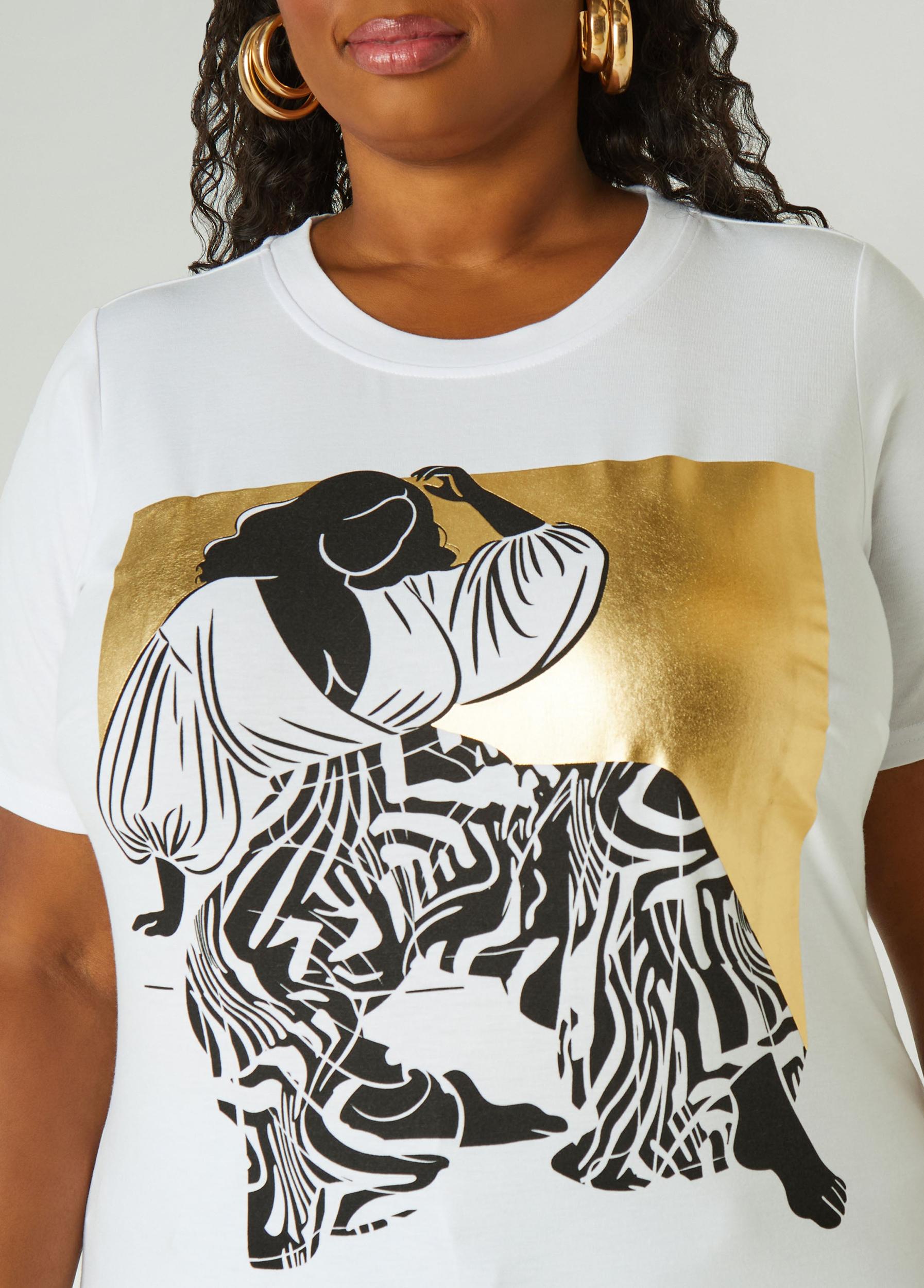Metallic Graphic Jersey Tee Product Image