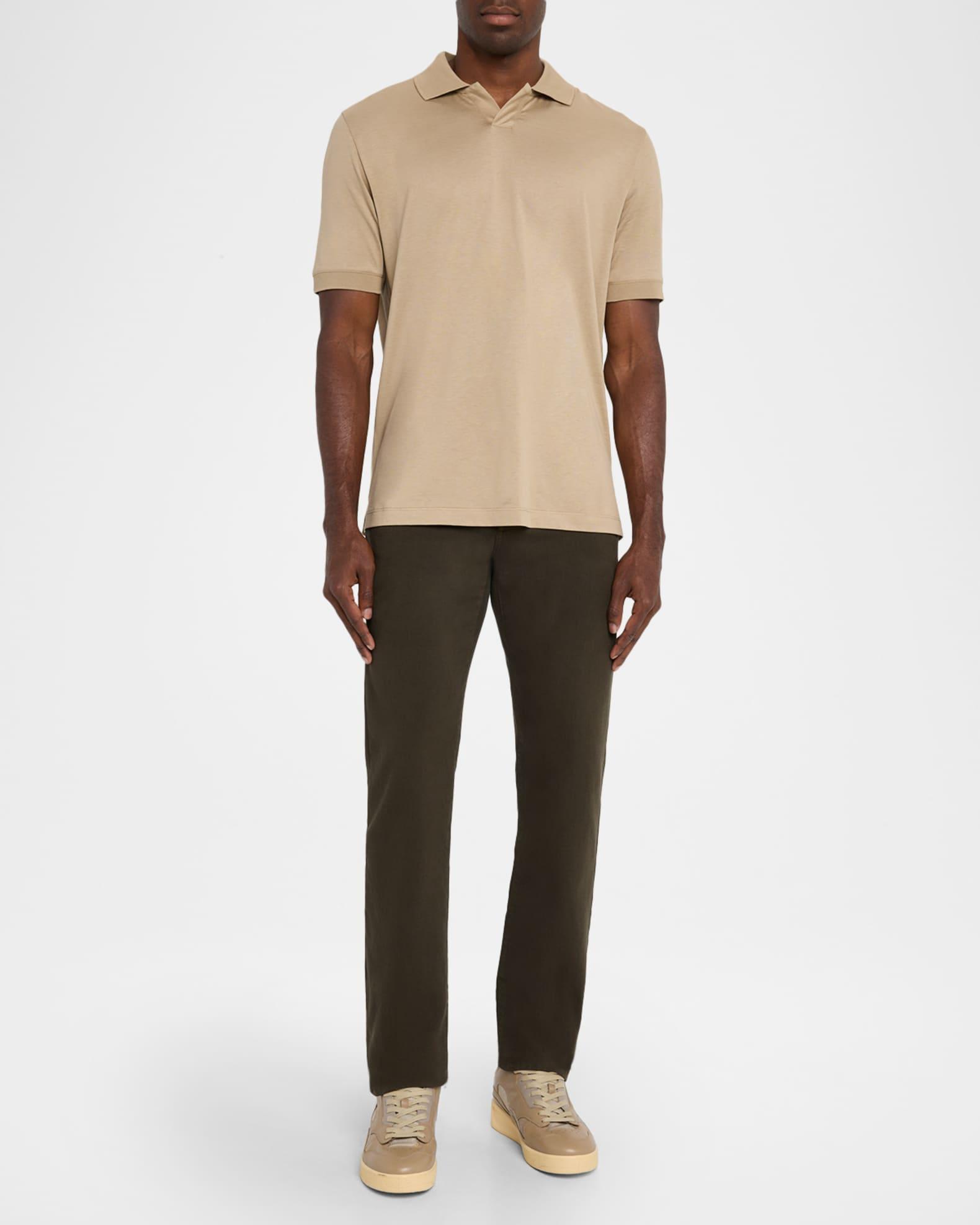 Men's Cotton Johnny Collar Polo Shirt Product Image