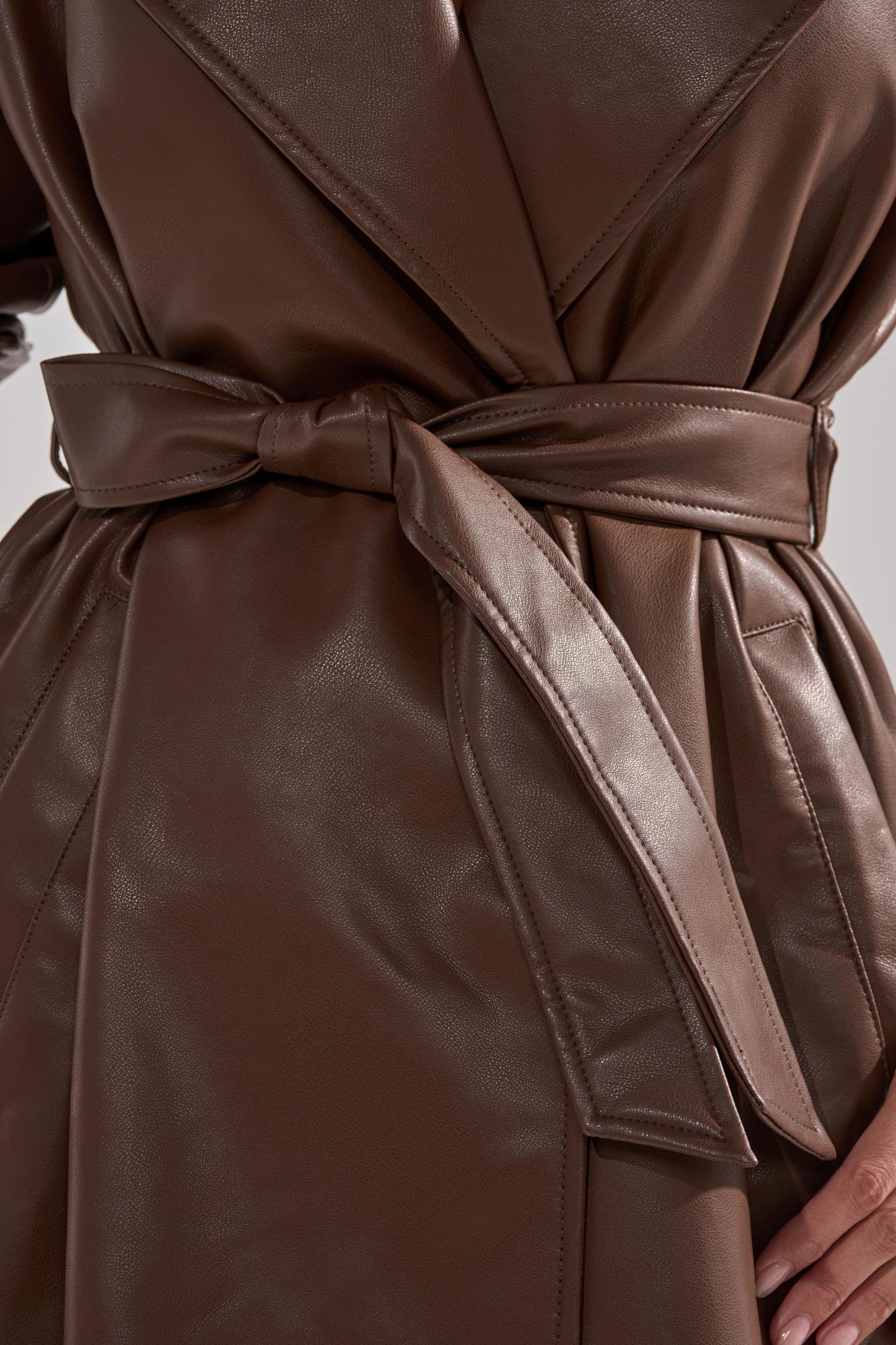 ESPRESSO MARTINI FAUX LEATHER TRENCH Product Image