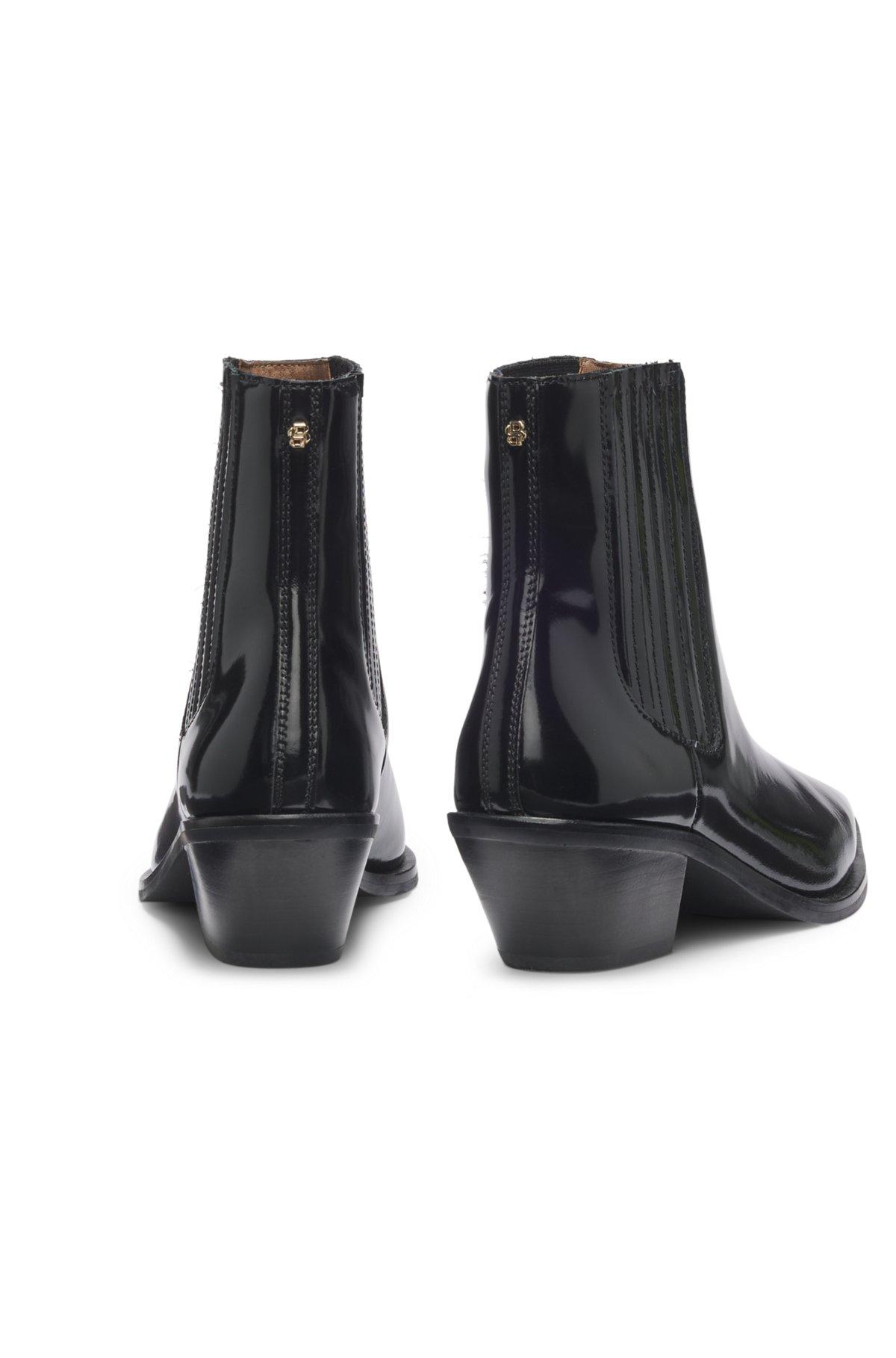 Polished-leather ankle boots with Cuban heel Product Image