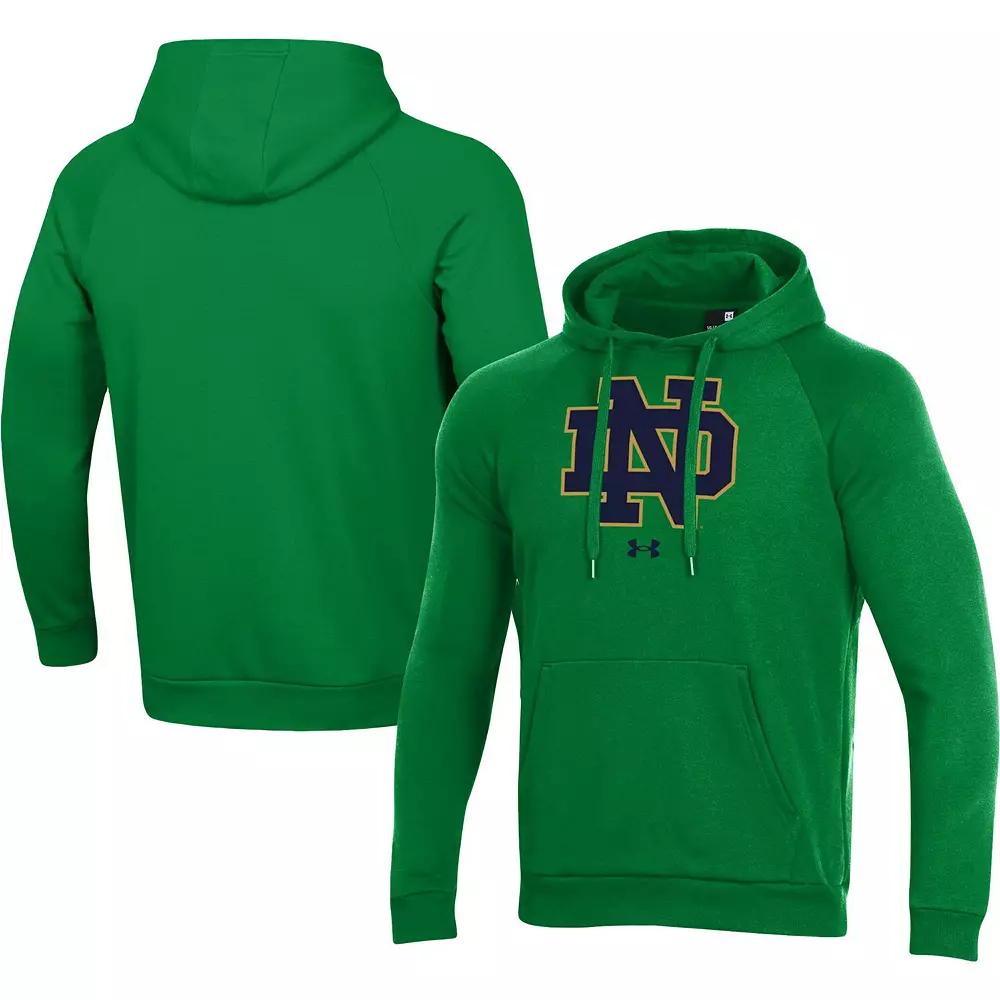 Men's Under Armour Green Notre Dame Fighting Irish Script School Logo All Day Raglan Pullover Hoodie, Size: XL Product Image
