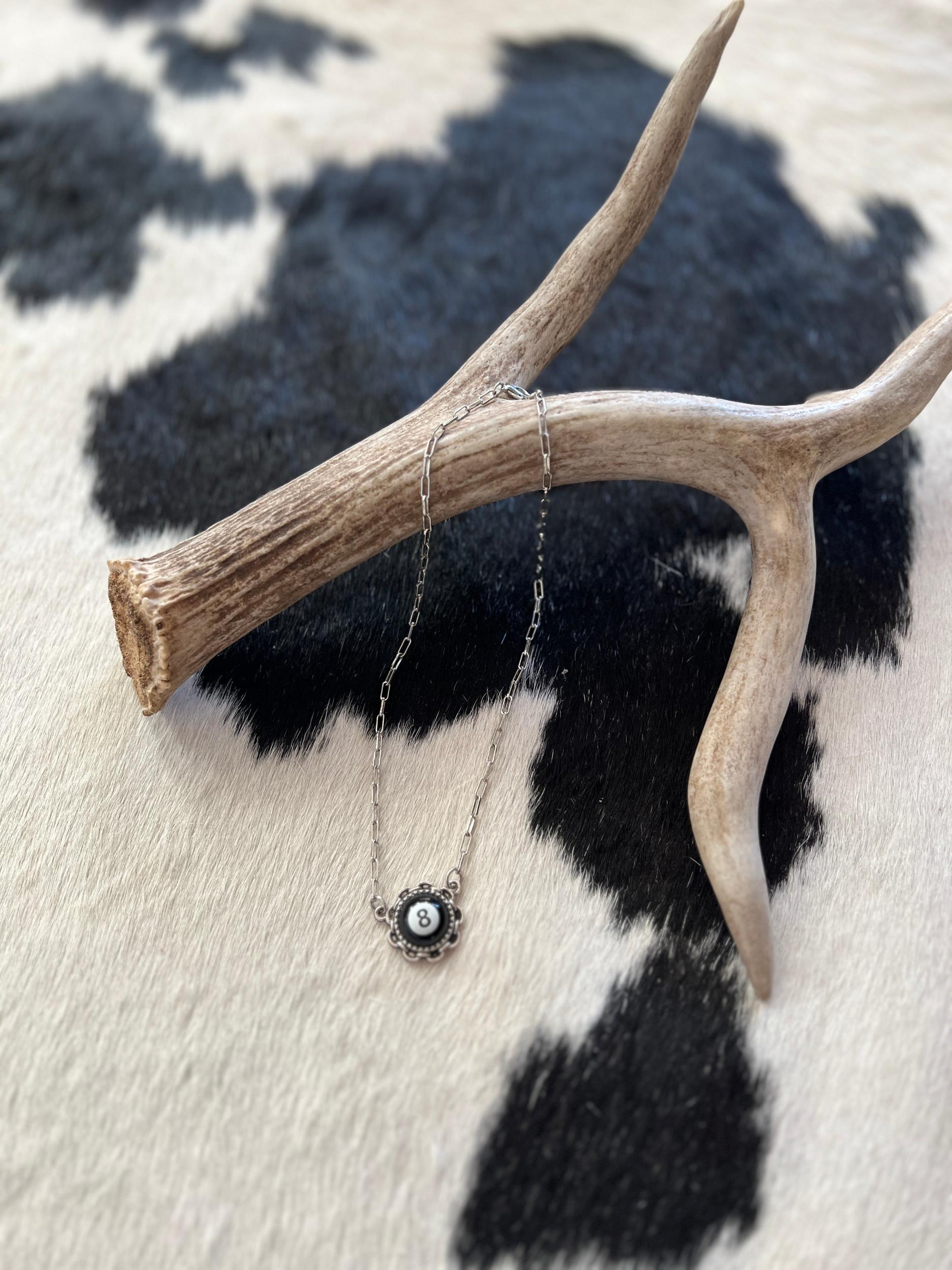 8 Ball Little Chain Link Necklace Product Image