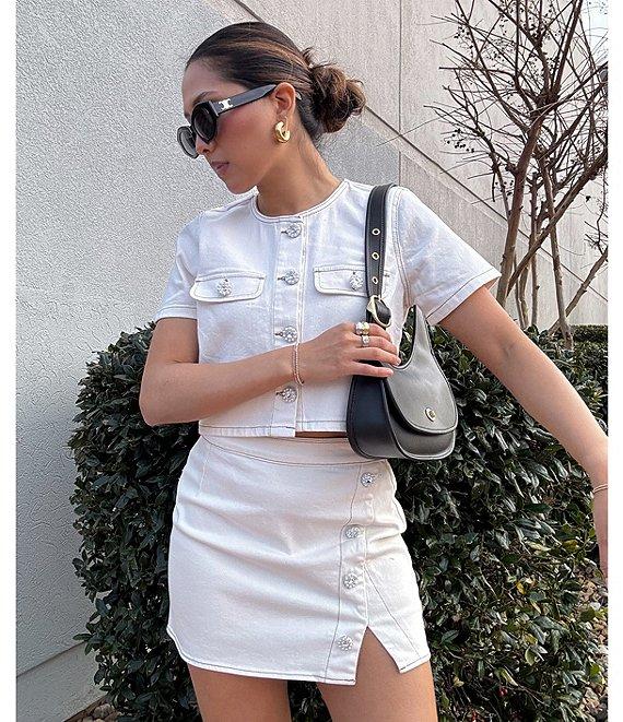 GB Coordinating Denim Mini Skirt Product Image