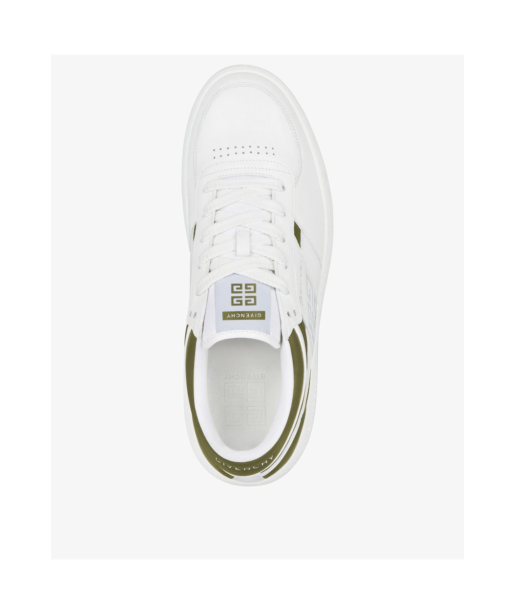GIVENCHY Leather Sneakers With Rubber Sole And Panelled Design In White Product Image