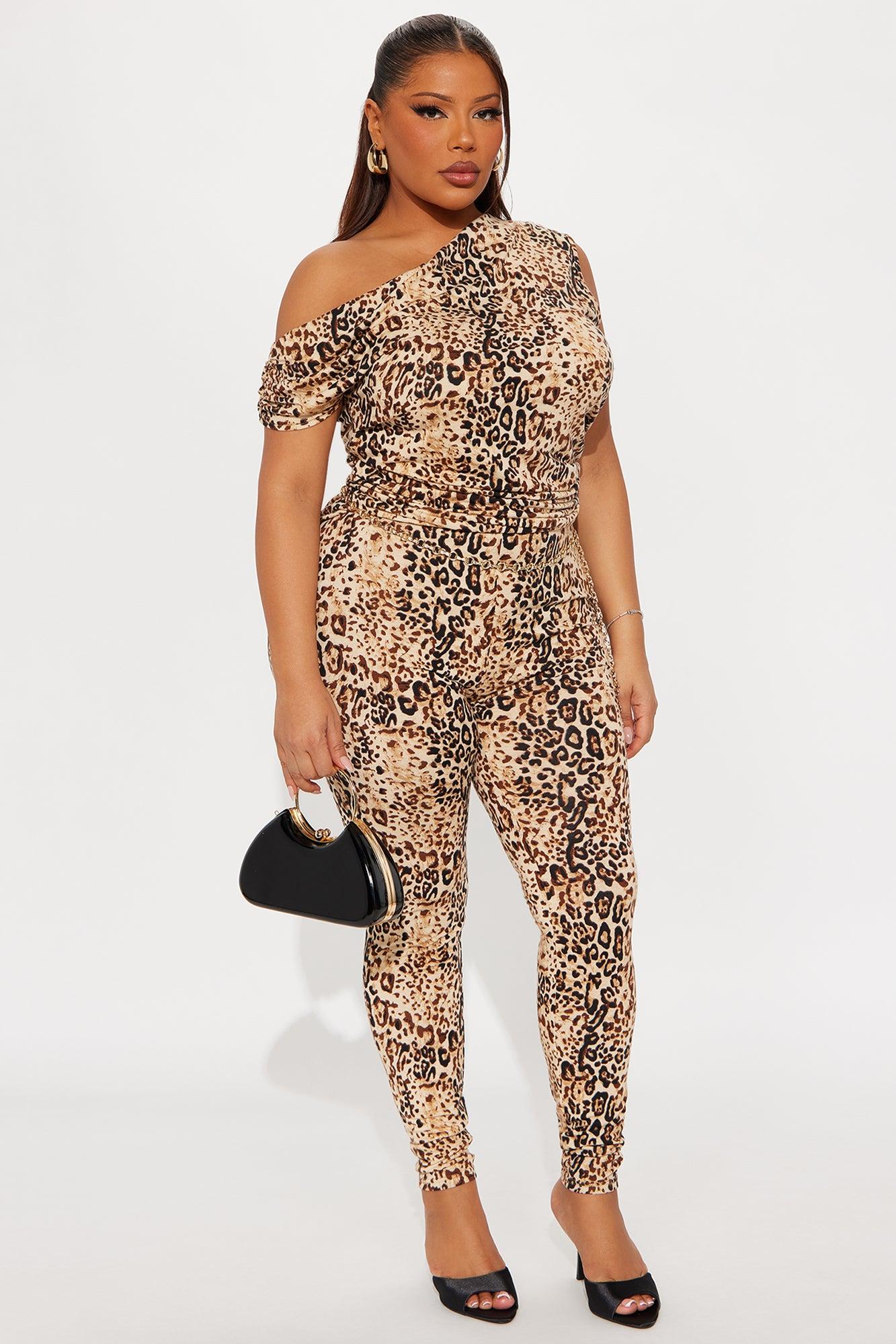 Blair Leopard Belted Jumpsuit - Brown/combo Female Product Image