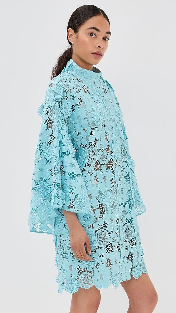 La Vie Style House Mod Floral Lace Mini Caftan | Shopbop Product Image