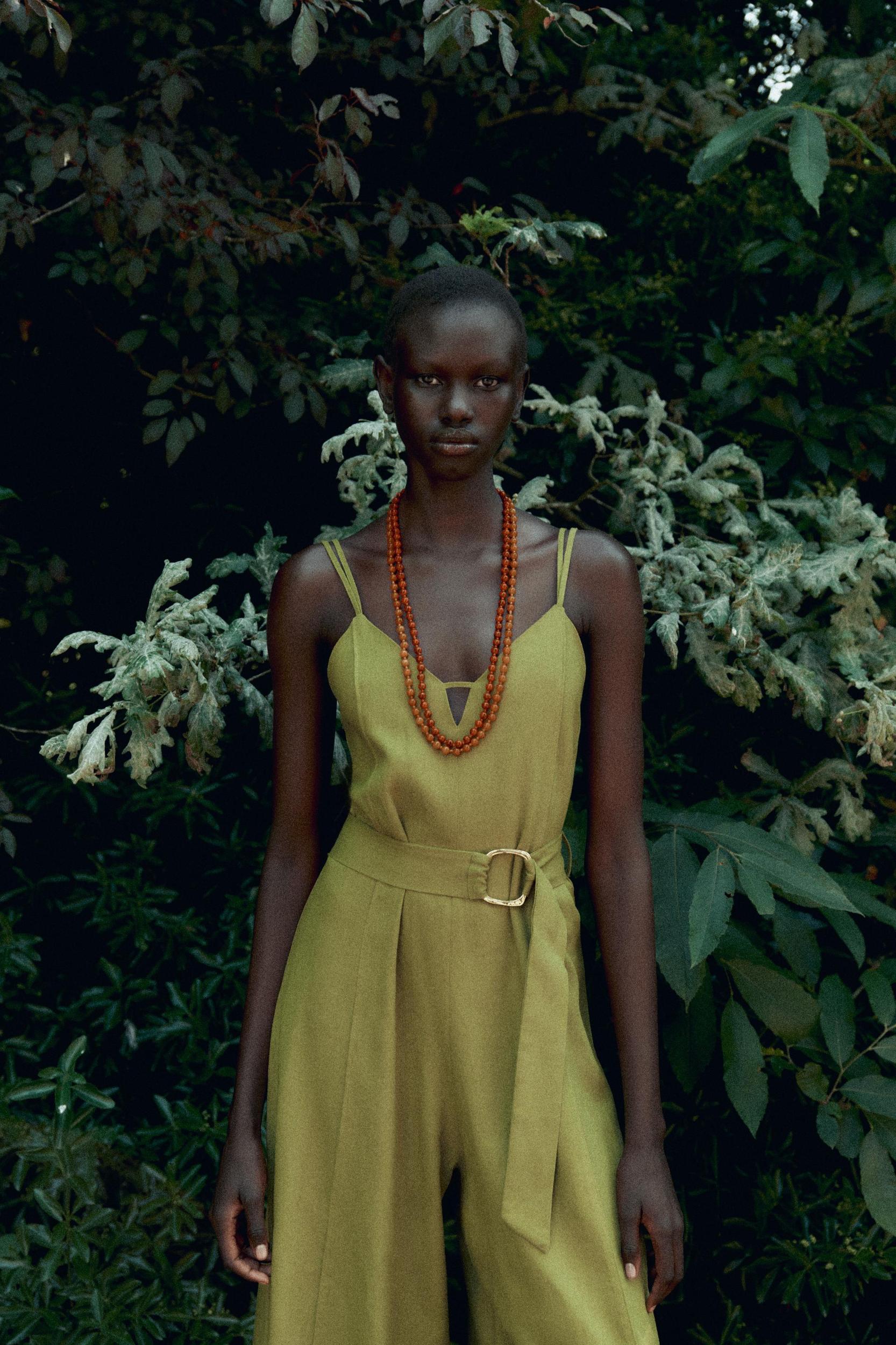 WIDE-LEG STRAPPY LINEN JUMPSUIT Product Image