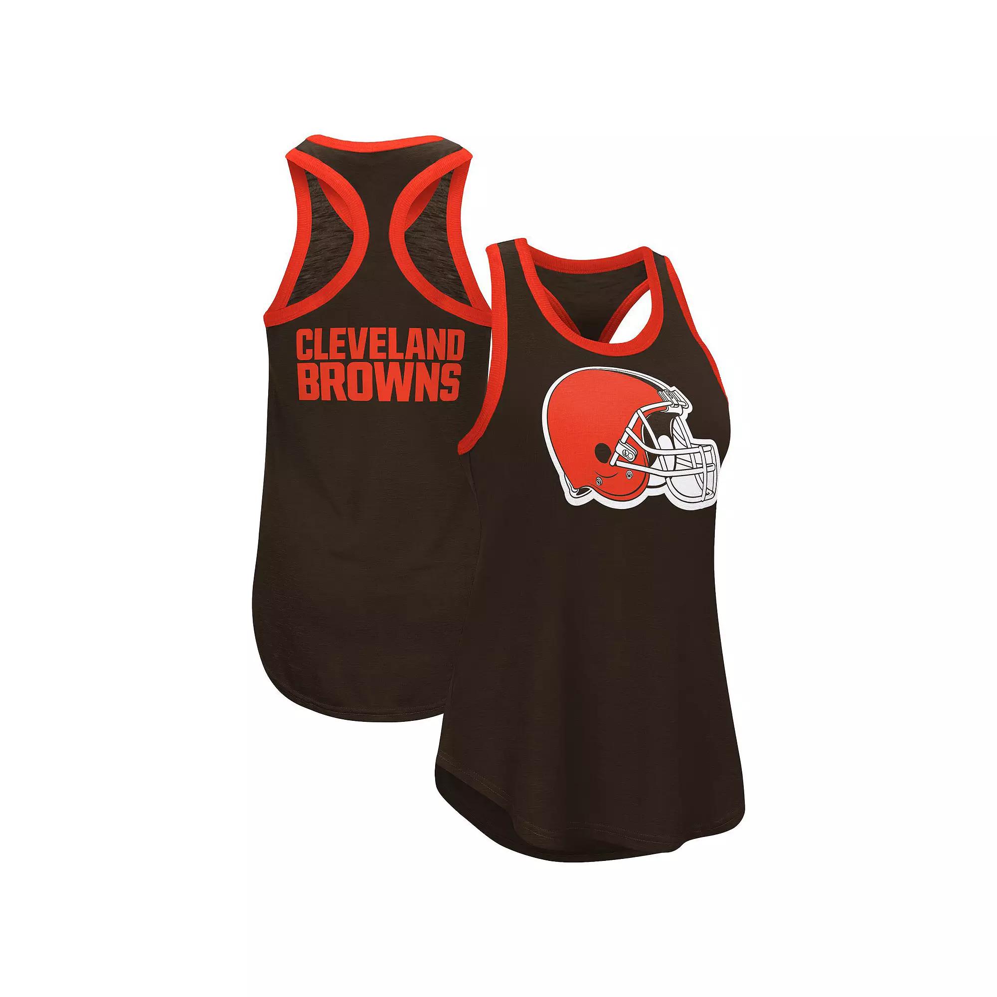 Women's G-III 4Her by Carl Banks  Brown Cleveland Browns Tater Racerback Tank Top, Size: Small Product Image