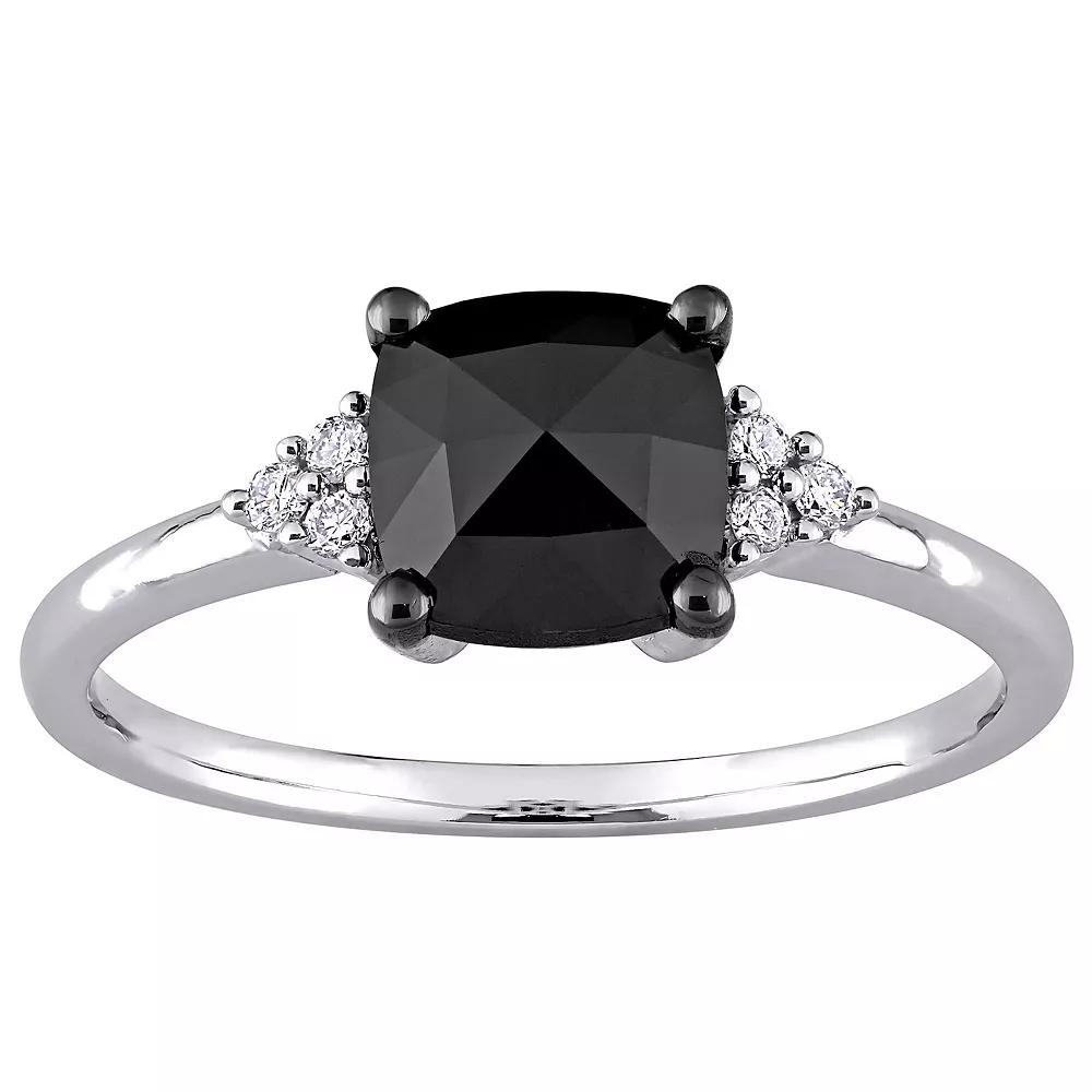 Stella Grace 14k White Gold 1 1/3 Carat T.W. Black & White Diamond Engagement Ring, Women's, Size: 8 Product Image