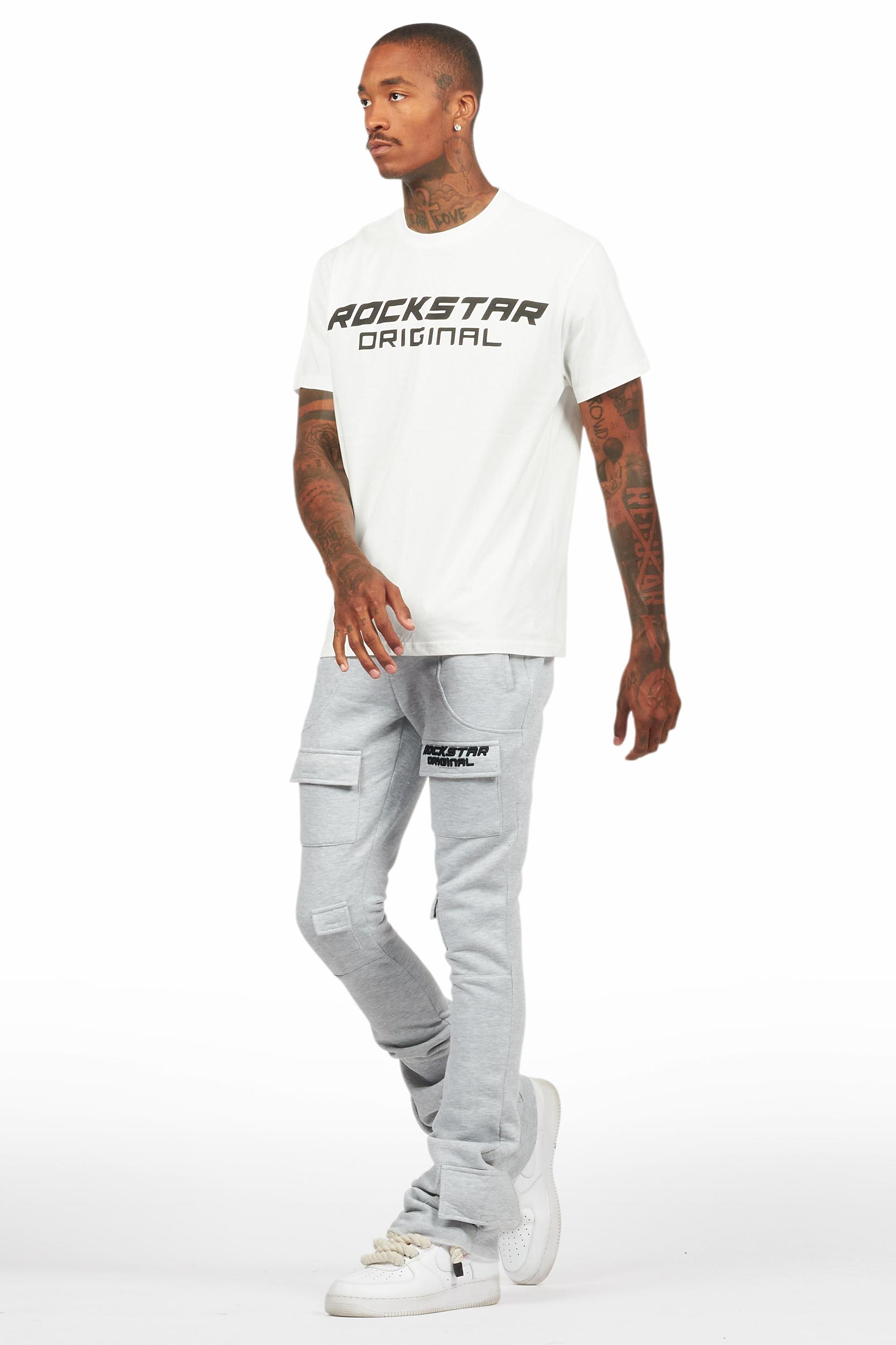 Connor Heather Grey T-Shirt/Stacked Flare Track Set Male Product Image