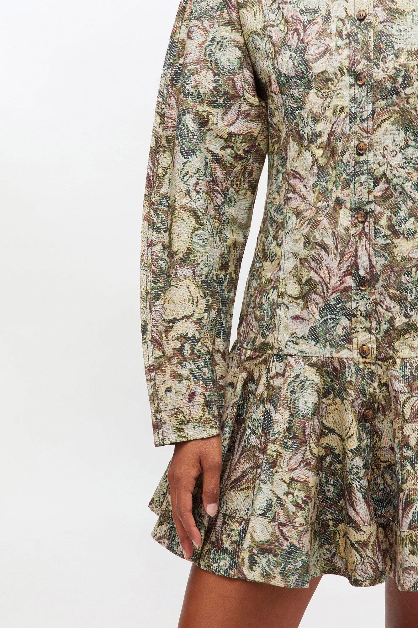 Tapestry Floral Shirt Dress Product Image