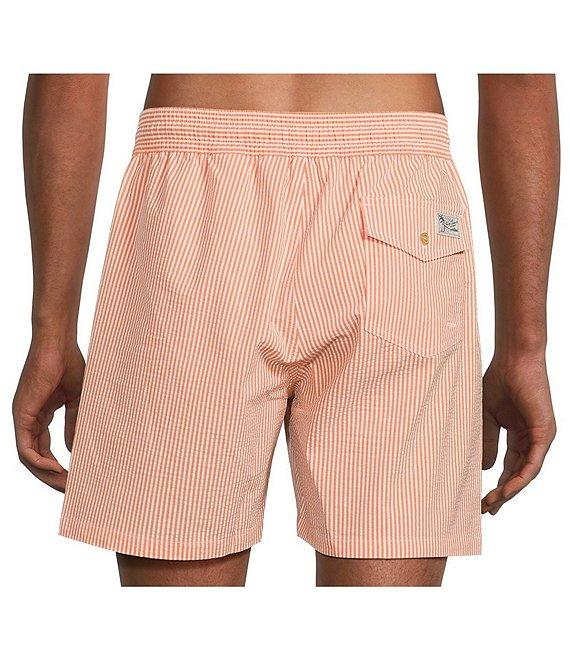 Polo Ralph Lauren Traveler Classic Bengal Stripe Printed Seersucker 5.75 Inseam Swim Trunks Product Image