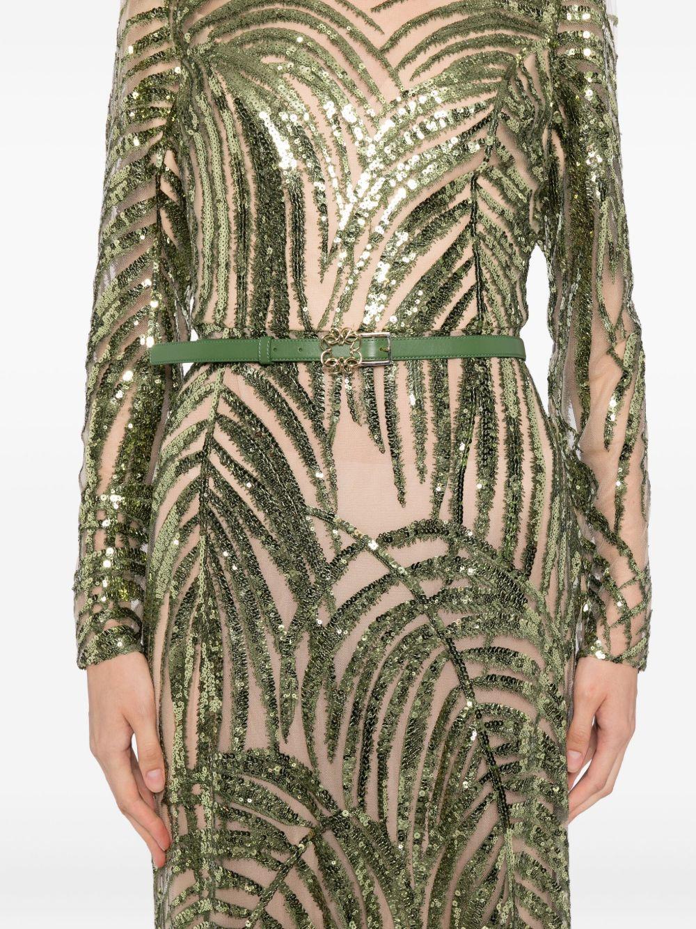 embroidered tulle long dress Product Image