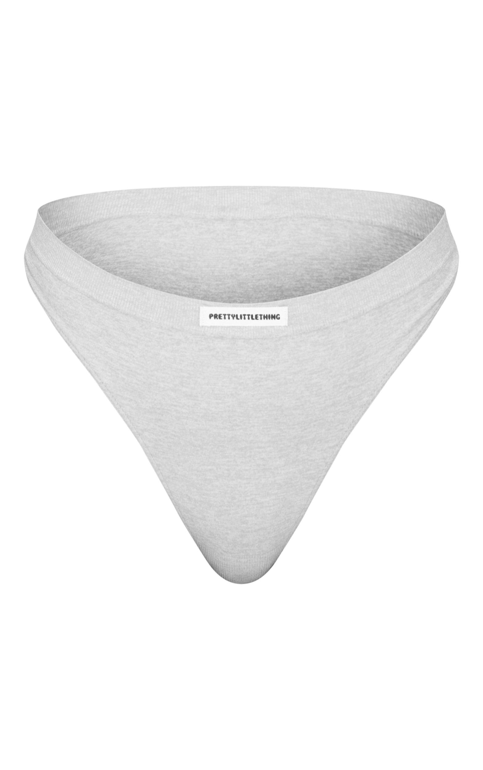 PRETTYLITTLETHING Grey Badge Seamless Thong Product Image