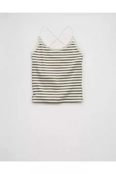 AE Strappy Go Lucky Cropped Lace Tank Top Women's Product Image