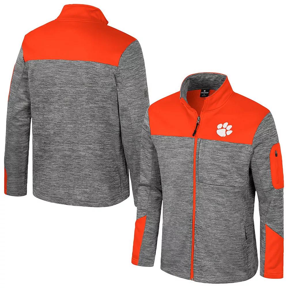 Men's Colosseum  Gray/Orange Clemson Tigers Guard Full-Zip Jacket, Size: 2XL, Grey Product Image