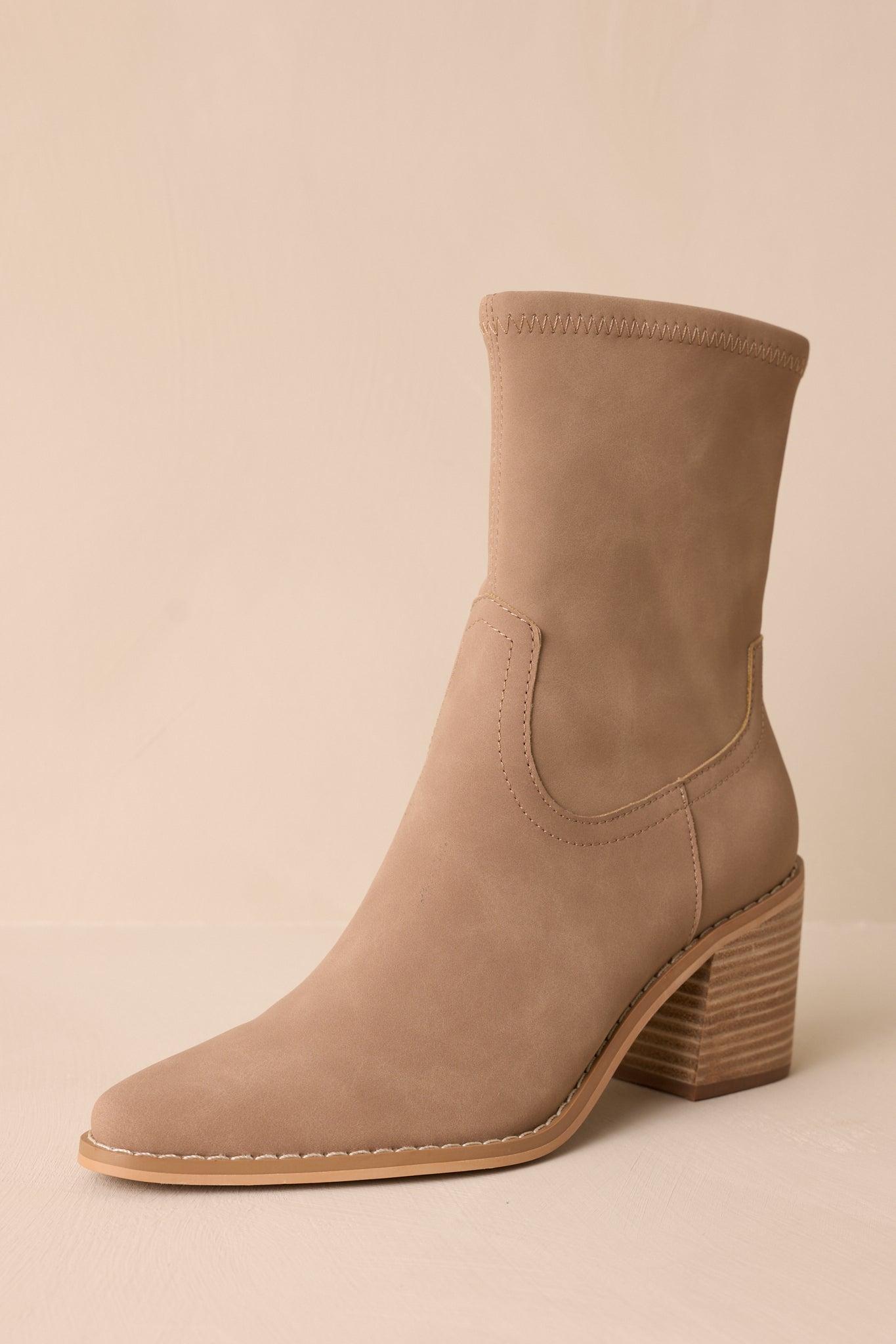 Stride In Style Taupe Ankle Boots Product Image