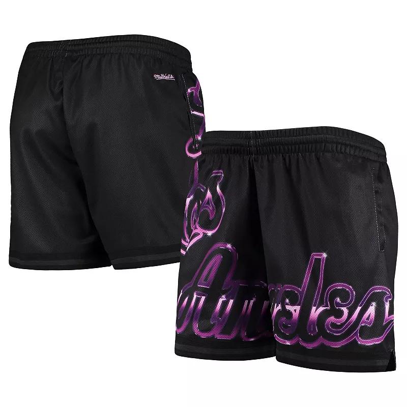 Women's Mitchell & Ness Black Los Angeles Lakers Big Face 4.0 Mesh Shorts,  Product Image