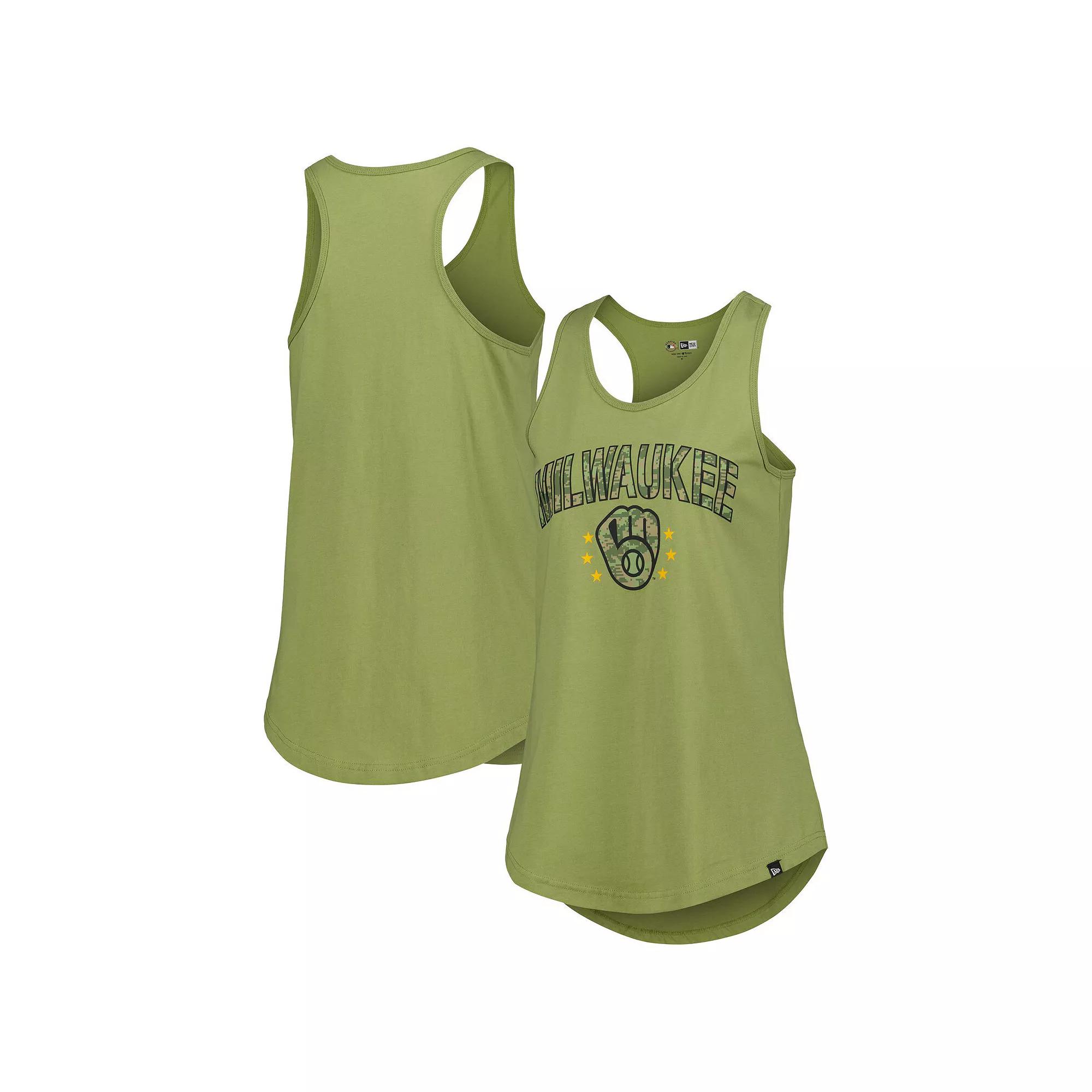 Women's New Era Olive Chicago Cubs Armed Forces Day Tank Top,  Product Image