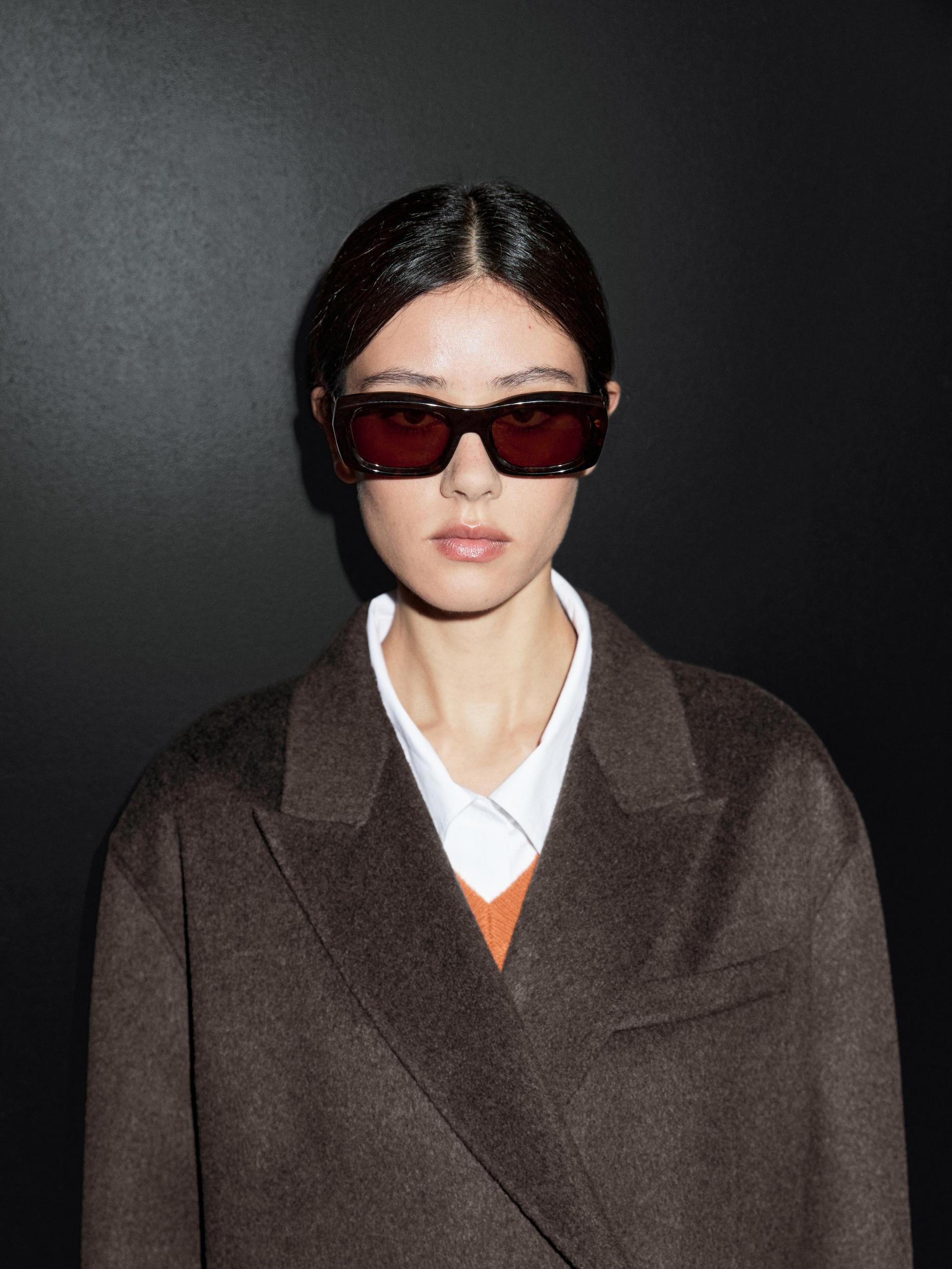 Long wool blend surplice coat Product Image