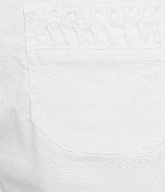 Tru Luxe Jeans Stretch Twill Wide Leg Fringe Hem Jeans Product Image