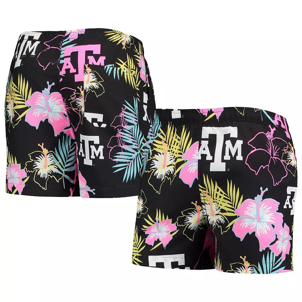 Men's FOCO Black Texas A&M Aggies Neon Floral Swim Trunks, Size: 2XL Product Image
