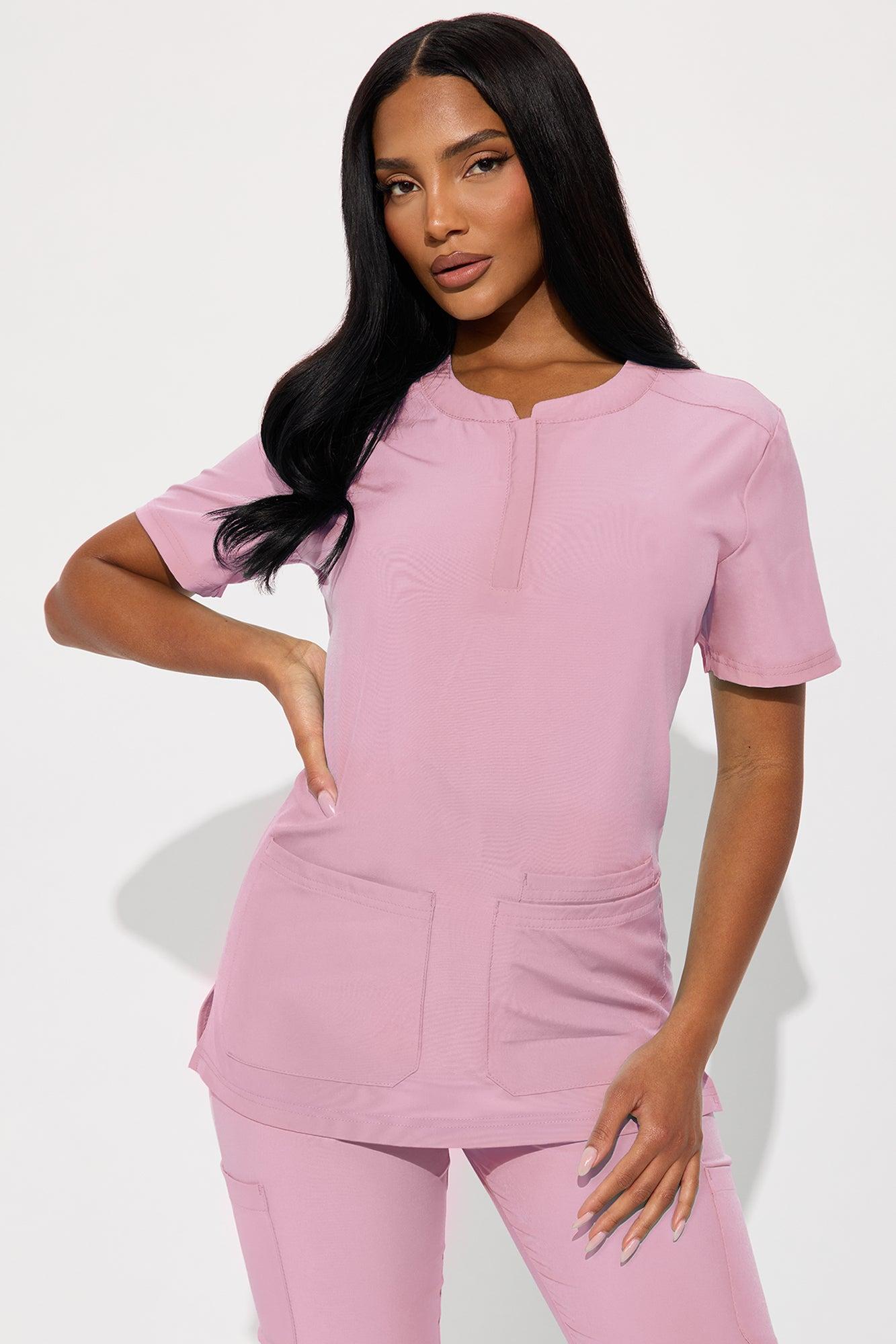 Daily Clock In 4 Way Stretch Uniform Scrub Jogger Set - Mauve Female Product Image