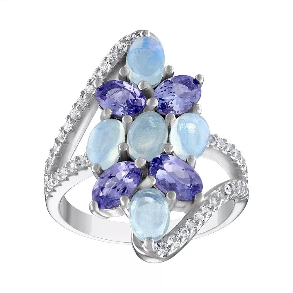 Designs by Gioelli Sterling Silver White Opal & Tanzanite Ring, Women's,  Product Image