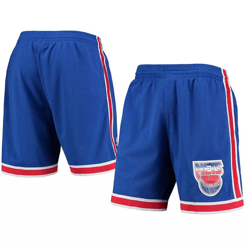 Men's Mitchell & Ness Blue New Jersey Nets Hardwood Classics Primary Logo Swingman Shorts, Size: Medium, Nba Blue Product Image