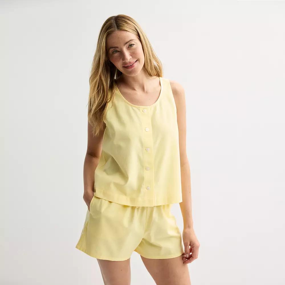 Women's Sonoma Goods For Life® Linen Like Woven Sleep Tank Top,  Product Image